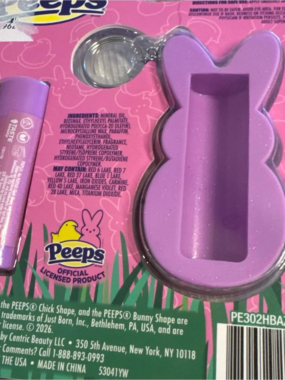Grape Marshmallow Creme Flavored Lip Balm & Keychain - Purple